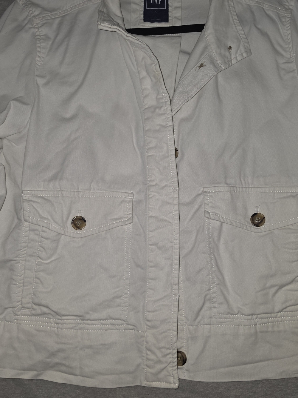 GAP White Button-Front Utility Jacket - Picture 10 of 12